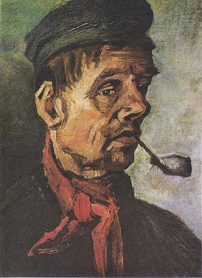 Vincent Van Gogh Head of a peasant with a clay-pipe china oil painting image